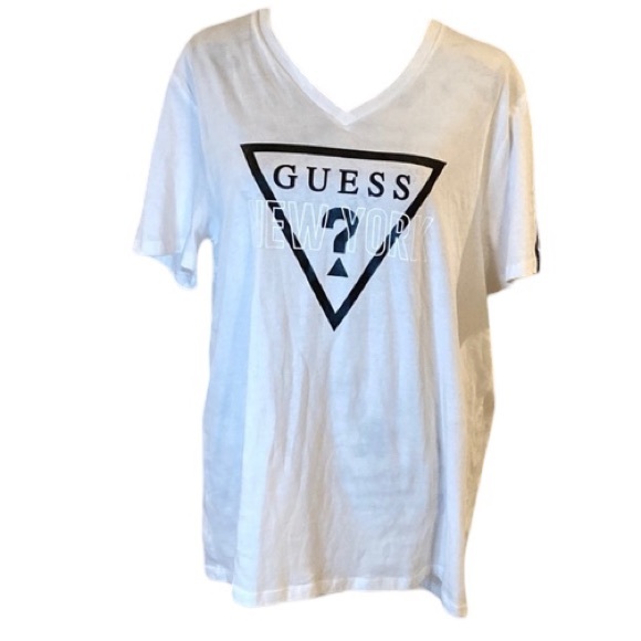 Bundle of 2 Guess Brand V-neck Short Sleeve Cotton Tee Shirts Both Size Large L - Picture 3 of 17